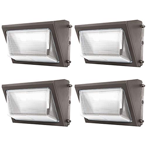 Sunco Lighting 4 Pack 80W LED Wall Pack Daylight 5000K 7600 LM HID Replacement IP65 120-277V Bright Consistent Commercial Outdoor Security Lighting - ETL DLC