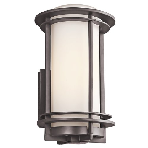Kichler Lighting 49345az Pacific Edge 1-light Exterior Wall Mount, Architectural Bronze Finish With Satin Etched