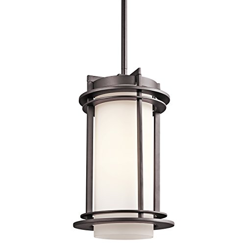 Kichler Lighting 49348az Pacific Edge 1-light Exterior Pendant Architectural Bronze Finish With Satin Etched