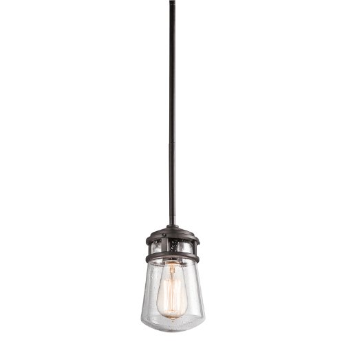 Kichler Lighting 49446az Lyndon 1lt Mini-pendant Architectural Bronze Finish With Clear Seedy Glass