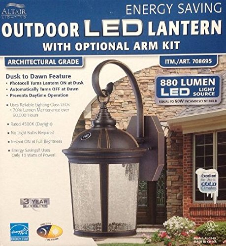 Altair Lantern Lighting Led Outdoor Lantern With Optional Arm Kit