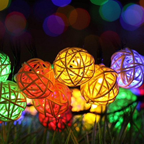 LightsGoal Solar String Lights Globe Moroccan Ball Lights  20ft 30 LED 2 Modes Fairy Orb Lantern Lighting for Outdoor Gardens Homes Wedding Christmas Party Waterproof
