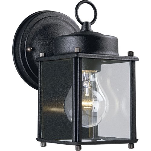 Progress Lighting P5607-31 Wall Lantern with Clear Glass Black