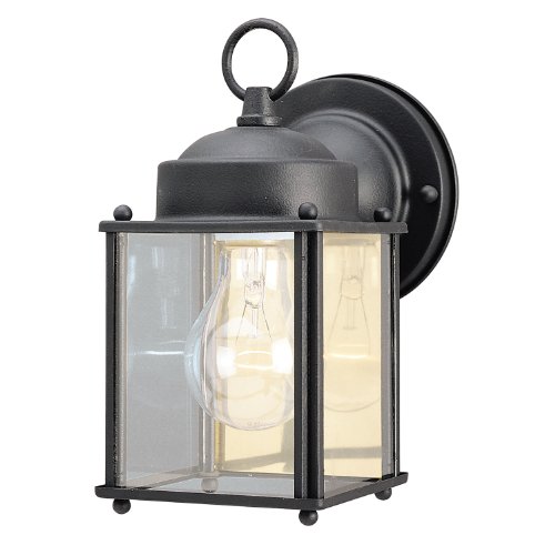Westinghouse 6697200 One-light Exterior Wall Lantern Textured Black Finish On Steel With Clear Glass Panels