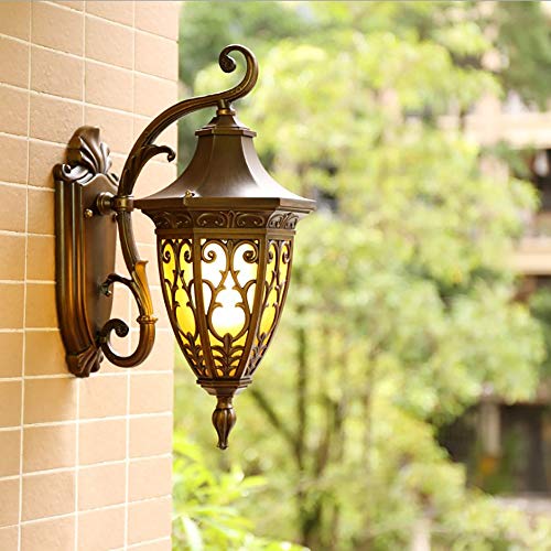 FXX Die-Cast Aluminum Outdoor Wall Light Brown Retro Waterproof Light Fixture Used to Decorate Home Courtyard Aisle Night Lighting Excluding Light Source