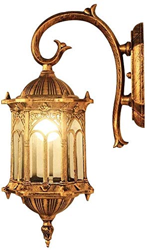 Lighting Decoration& Outdoor Wall Lantern Rustic Nordic Metal Wall Lamp Waterproof Light Fixture Industrial Glass Shade Lantern Suitable for Courtyards Villas Parks Plazas Fixtures Lighting E27 Edison