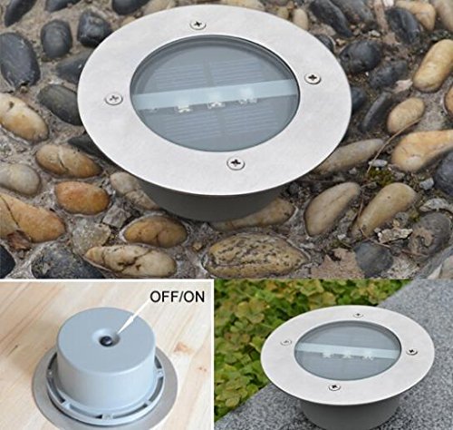 4pcslot Outdoor Lighting Solar Powered Panel LED Floor Lamps Deck Light 3 LED Underground Light Garden Pathway Spot Lights