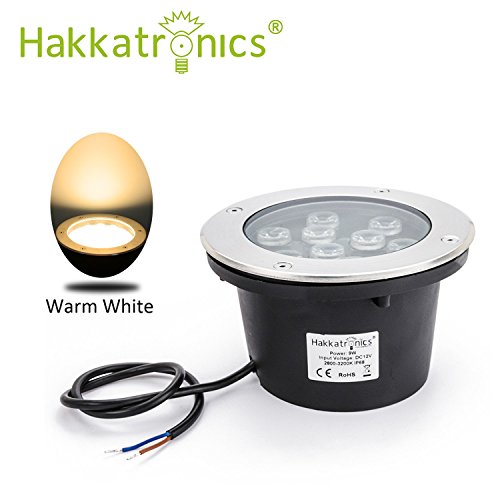 Hakkatronics In-ground Light9 Watts Soft Light Warm White 3000k Low Voltage 12v Underground Garden Landscape