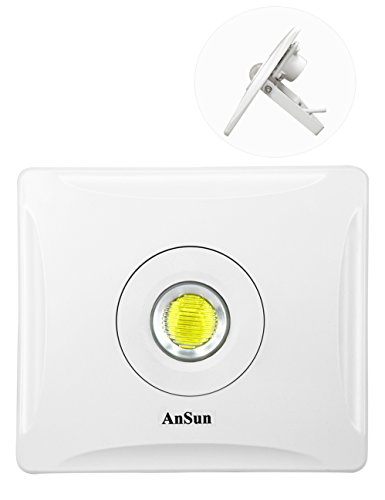 AnSun 10W LED Flood Light 1000lm AC85-265V Modern Design Waterproof Outdoor Floodlight Super Bright Security Lights Spotlight Wall Lamp 6000K DaylightPure white Garden Landscape balcony Lighting