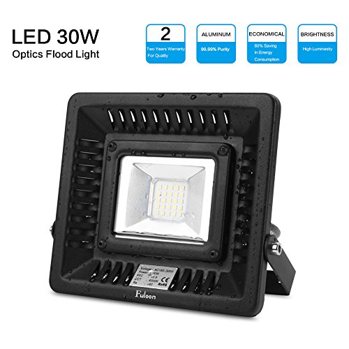 Fuloon LED Flood Light Waterproof Outdoor Floodlight Spotlight Cold White 30W