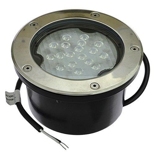 LEDwholesalers Low Voltage In-Ground LED Well Light with Brushed Stainless Steel Trim 20W 3734WW
