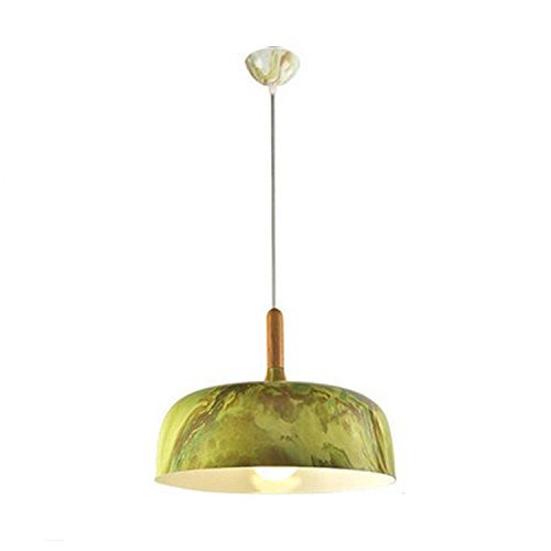 Qiaoba- Retro Lighting Living RoomBedroomKitchenBarRestaurantAisleBalcony Aluminum Imitation Wood Pendant Light green