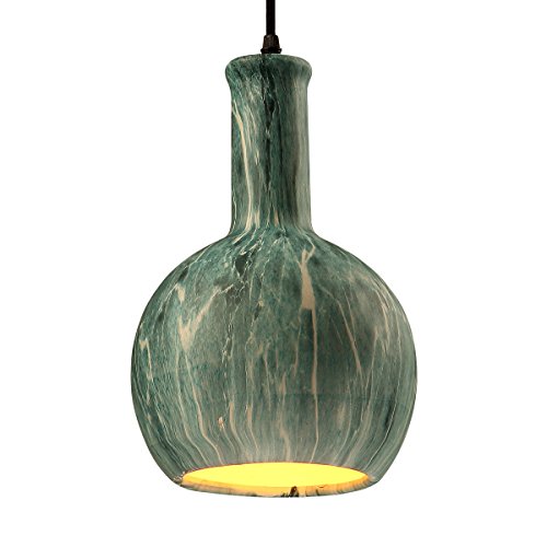 SH-61131Globe Vase Shape Pendant LightNordic Simple Chandeliers with 1 BulbOcean Green Ceramic Pendant LampAdjustable Height Hanging for Restaurant