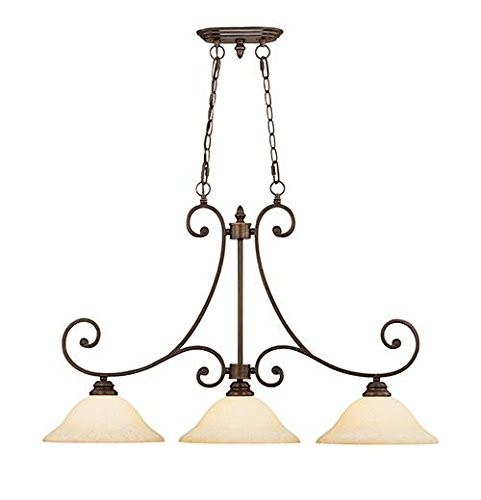 Millennium Lighting 1233-rbz Oxford 3-light Island In Rubbed Bronze