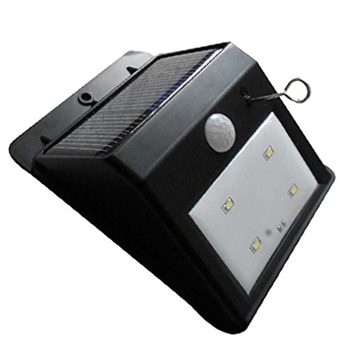 Inkach 4 Bright Nodes LED Solar Power PIR Motion Sensor Wall Light Outdoor Waterproof Lamp for Outdoor Deck Garden Outside Wall