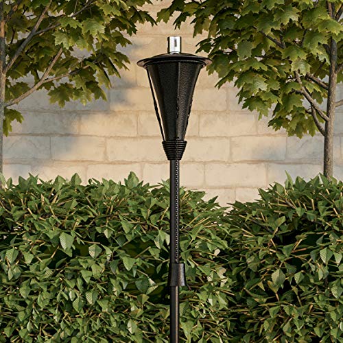 Pure Garden 50-222 Outdoor Torch Lamp-45 Metal Fuel Canister Flame Light for Citronella with Fiberglass Wick Adjustable Height for Backyard Patio