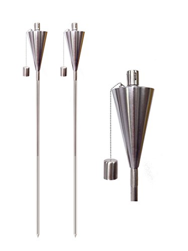 65 Inch Garden Torches Stainless Steel Cone Shape Set Of 8