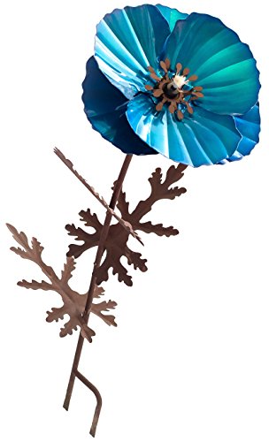 Desert Steel Himalayan Poppy Garden Torch Statue