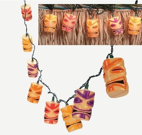 Fun Express Tiki Head Light String Set Luau Party Patio Lights - 1 Piece