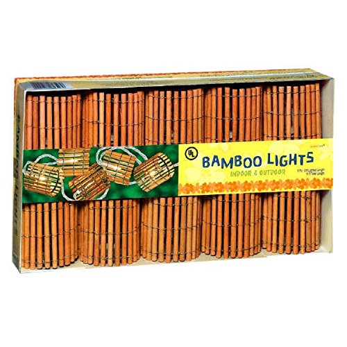 Grasslands Road Tiki Bamboo Barrel Patio Light Set 9-Foot