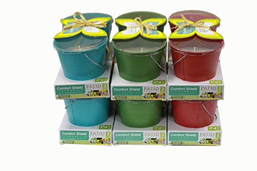 6 Packages of 2 Each 12 Patio Essentials 10 oz Citronella Candles In Metal Bucket  Deet-Free Insect Repellent