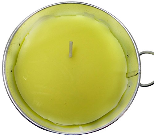 3 Pack of Silver Metal Citronella Candles - Proven Mosquito Repellent Yellow Wax 