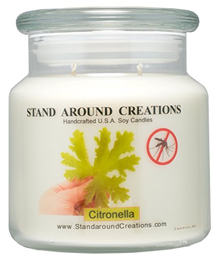 Premium 100 All Natural Soy Wax Candle - 16oz - Citronella A natural insect repellent citronella candles are an effective way to keep mosquitoes away from decks campsites and other outdoor areas Infused with oil of the citronella plant