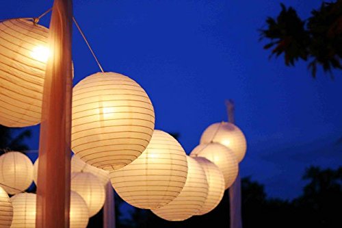 10 Pack 14 Round Paper Lantern Lamp Shades for Home Decor Party Weddings Hanging Decoration White