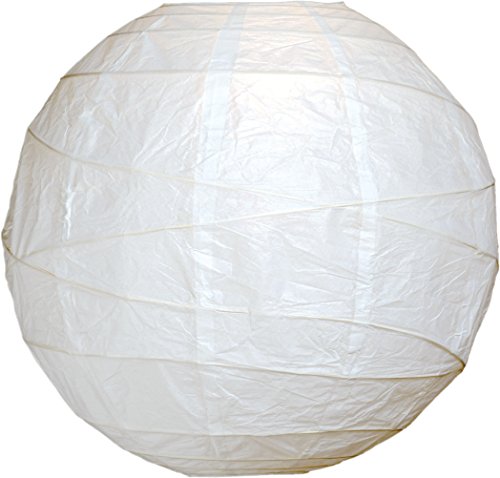 Luna Bazaar Premium Paper Lantern Clip-On Lamp Shade 14-Inch Perfect White - ChineseJapanese Hanging Decoration - For Parties Weddings and Homes