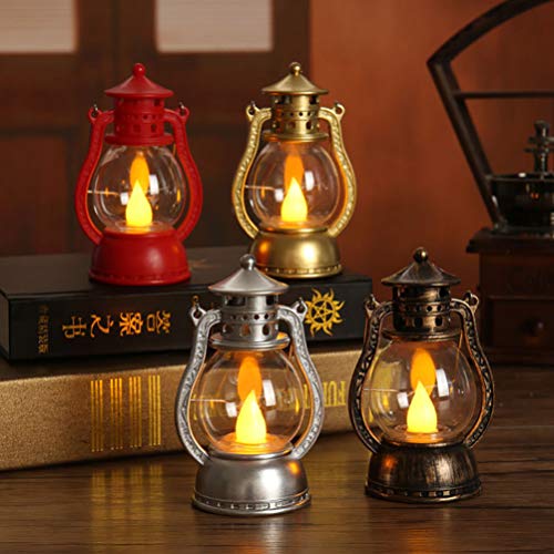 Uonlytech LED Candle LanternVintage Kerosene Lantern Halloween Table Lantern for Party Halloween Decor 1Pcs Random Style