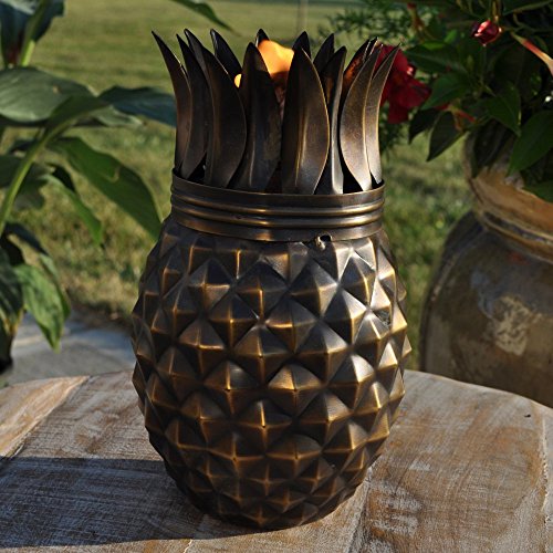 Starlite Garden and Patio Torche Pineapple Tabletop Torch Decor Antique Finish