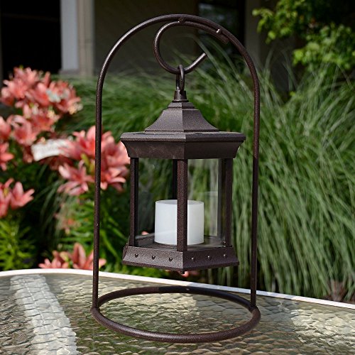 Starlite Garden and Patio Torche SLASCG Solar Lantern Arch Stand BrownClear Glass