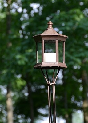 Starlite Garden and Patio Torche SLTTCG Solar Lantern Tiki Torch BrownClear Glass