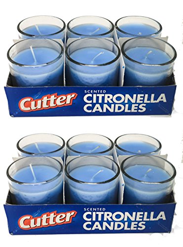Cutter Citronella Candles Set 12-Pack Natural Insect Repellent Off  Blue Scented  Deters Bugs Flying Insects Mosquitos  Child and Pet Safe Cruelty Free  Patio Backyard Outdoor Use