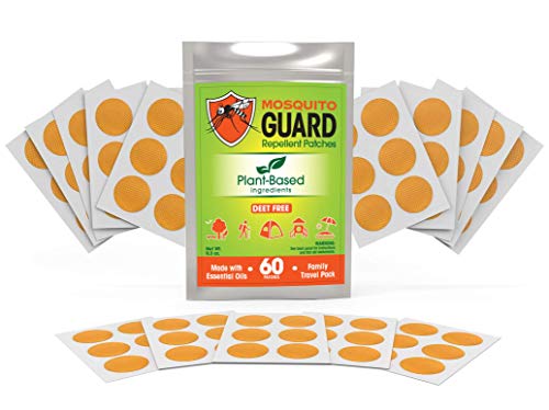 Mosquito Guard Repellent StickersPatches for Kids 60 Pack Made with Natural Plant Based Ingredients - Citronella Lemongrass Geraniol - Deet Free