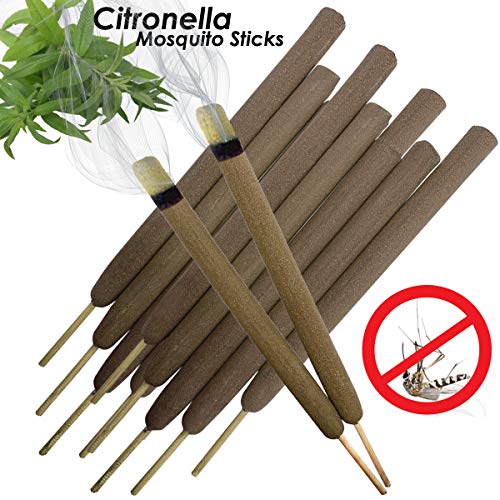 W4W Citronella Mosquito Repellent Sticks Extra-Thick - Outdoor Use Reaches Up to 10-12 feet - Each Stick Burns for 3-5 Hours 1 Pack Contains 5 Repellents