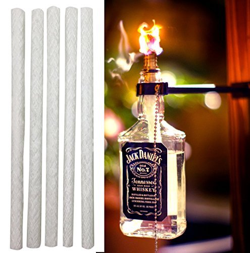 12 Pack - 12 By 10 Inch Long Fiberglass Tiki Torch Wicks - Replacement Wicks Perfect For Wine Bottle Torches