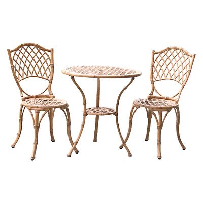 3 Piece Bistro Set Finish Light Bamboo