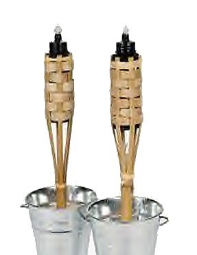 Bamboo (case Of 12) Luau Party 11" Tabletop Citronella Tiki Torches