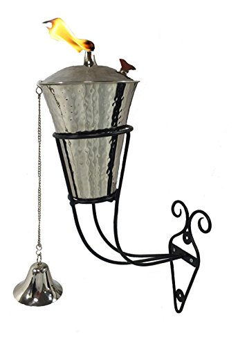 Kona Tiki Torch Wall Sconce deck mount landscape torch patio light tabletop tiki torch Hammered Nickel