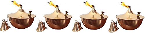 Maui Tabletop Tiki Torch set of 4 Landscape Torch Patio Light Tabletop Lantern Lighting Smooth Copper
