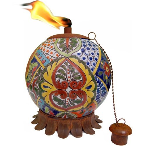 Mexican Clay Tabletop Tiki Torch Artisan Collection, Tabletop Oil Lamp, Tiki Torch, Landscape Torch, Torch, Tiki