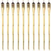 Bamboo Tiki Torches Tiki-Style Metal Oil Canister 60 Length Extra Tall - Set of 12 by Skyline