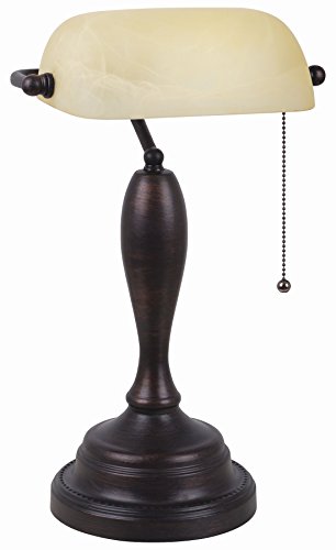 Catalina Lighting 21469-000 Traditional Bankers Desk Lamp with LED Bulb 1775 Bronze