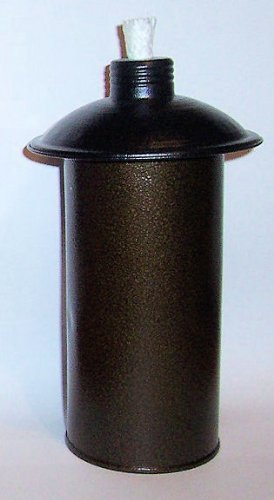 Metal Replacement Canister -Pack of 4 ~ For Citronella Oil - Tiki Torches Canister Size With Out Lid 2-34 in Diameter x 5-58 in Tall - Fits Most Standard Size Tiki Torches - Dark Bronze Finish