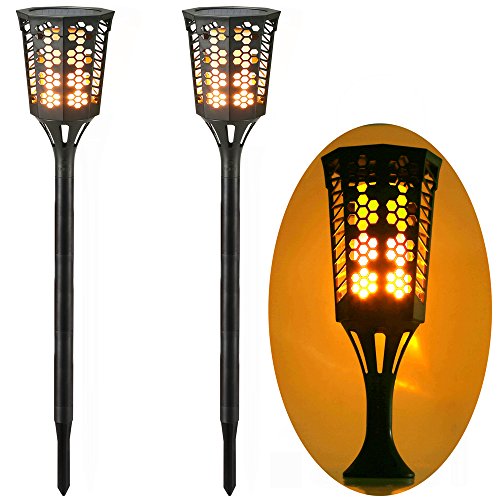 FVTLED 2 Pack Path Torches Dancing Flame Lighting Waterproof Flickering Flames Outdoor Landscape Decoration Lighting Table Lamp for Garden Patio Deck Yard Driveway