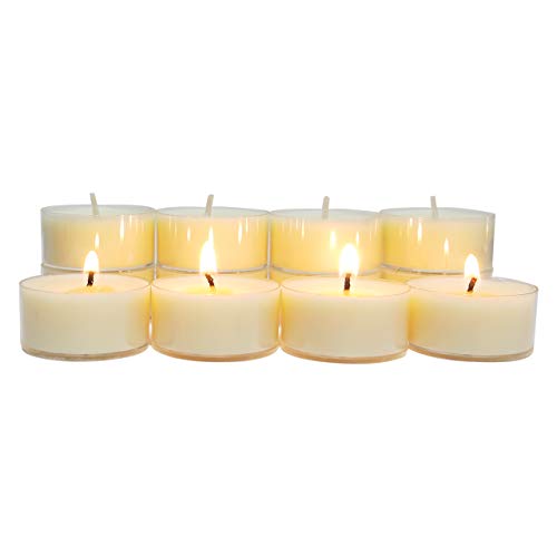 CandleNScent Tea Lights Candles Canola Oil Natural Paraffin Free Clear Cup Tealights - 5 Hour  Poured in USA  Pack of 30