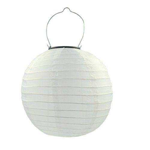 Hkbayi Pack Of 6 10&quot 25cm Solar Powered Led Light Chinese Nylon Fabric Lantern Lamp Lighting For Garden Outdoors