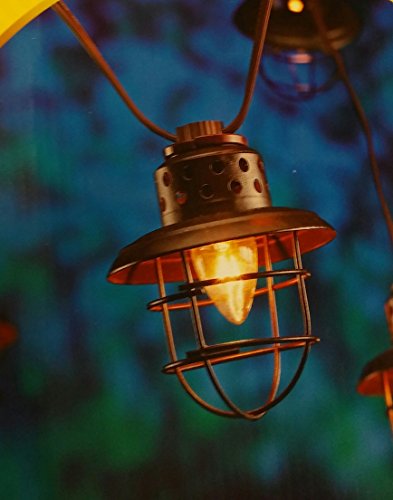 IndoorOutdoor String Lights - 10 Count Caged Lantern Lamp Sylvania