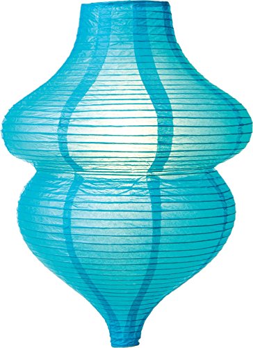 Luna Bazaar Beehive Design Paper Lantern Clip-On Lamp Shade 17-Inch Turquoise Blue - For Weddings Parties and Home Decor